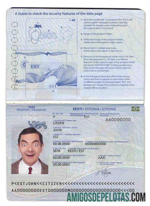 Passaporte da Estônia baixar para verificação